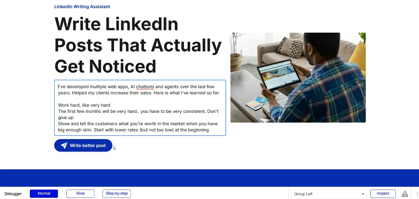 Project - LinkedIn Writing AI Assistant with Bubble and OpenAI